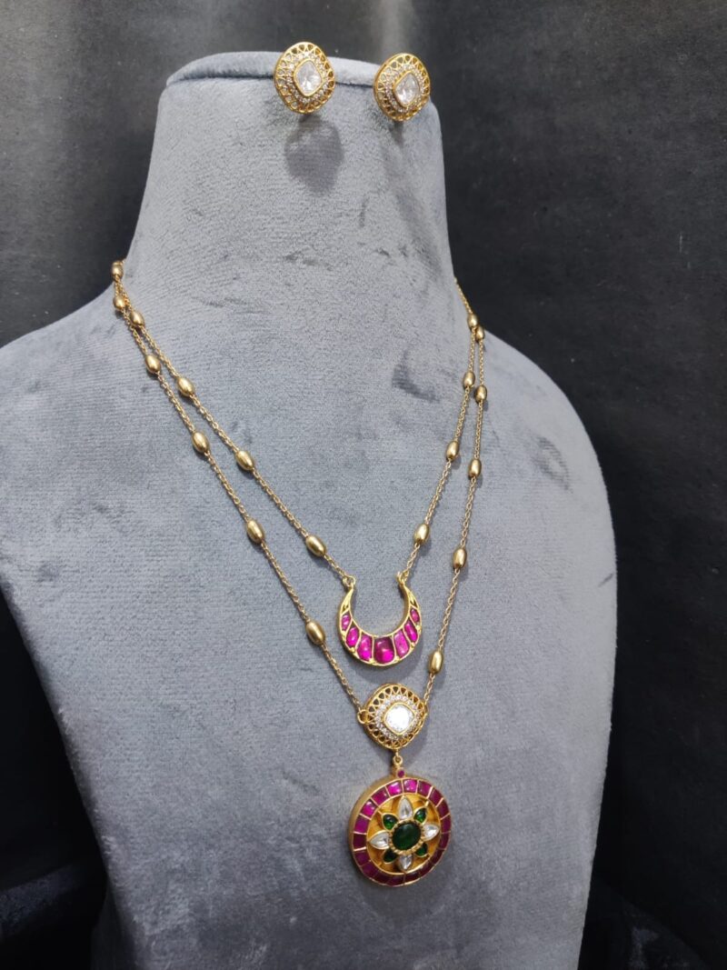 Silver foil jadau kundan